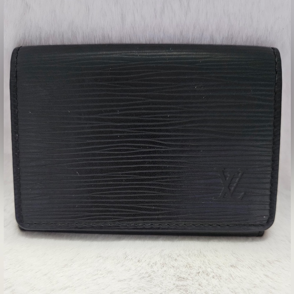 Louis Vuitton Black Textured Card Holder
